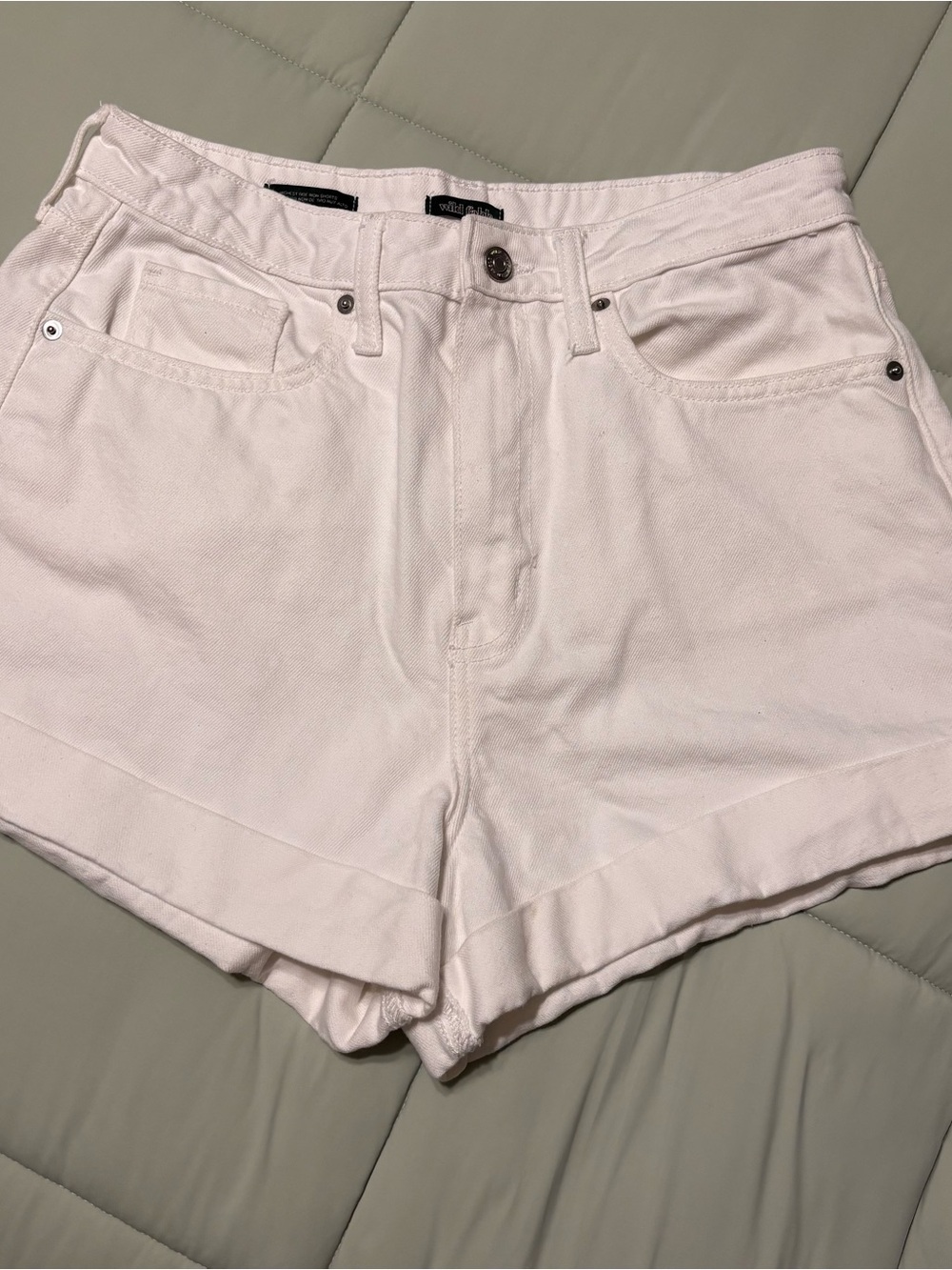 Wild Fable High-Rise White Denim Shorts